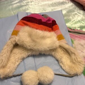 Colorful Striped Winter Hat with Ear Flaps
